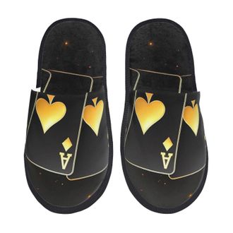Generic Casino Playing Cards Men Women Slippers Slip On Shoes Lightweight House Shoes For Indoor Outdoor Winter M