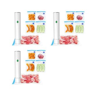 OEM Selladora Al Vac&iacute;o 3x Para Alimentos: Selladora Al Vac&iacute;o Port&aacute;til Inal&aacute;mbrica Con 10 Bolsas De Sellado, Para Conservar Y Mantener Los Alimentos Fresco