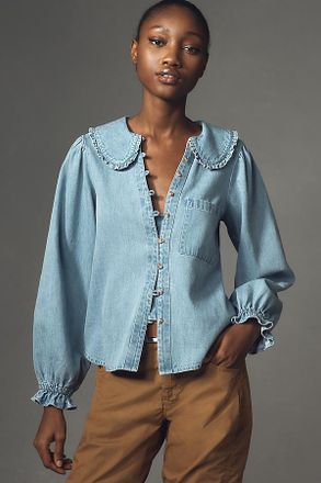 Pilcro The Keira Denim Long-Sleeve Blouse by Pilcro