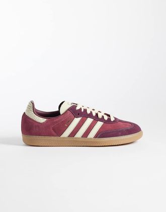 adidas Originals Samba OG - Sneakers color cremisi e crema screpolate-Rosso
