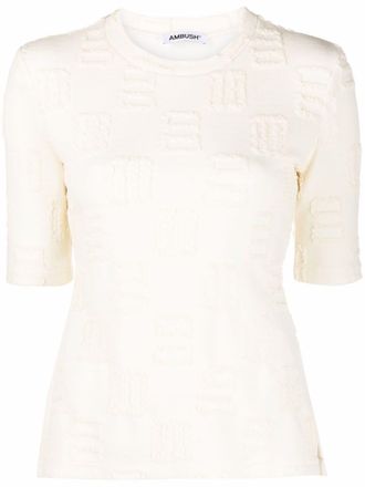 AMBUSH monogram-pattern T-shirt - Neutrals
