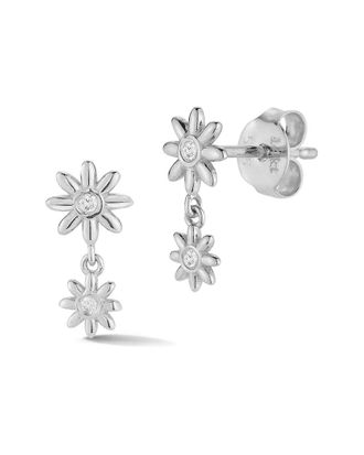Ember Fine Jewelry 14K 0.02 Ct. Tw. Diamond Flower Earrings