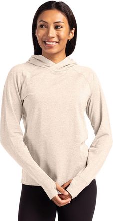 Cutter & Buck Adapt Knit Recycled Womens Heathered Hooded Pullover