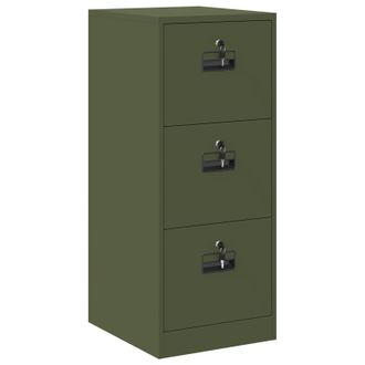 vidaXL Mueble Archivador Con Caj&oacute;n Verde Oliva 44 X 50 X 106.5 Cm Vidaxl