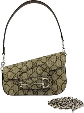 Gucci Pre-owned Vintage Schoudertas - Dames - Pre-owned - Bruin - Maat: ONE Size Zijde
