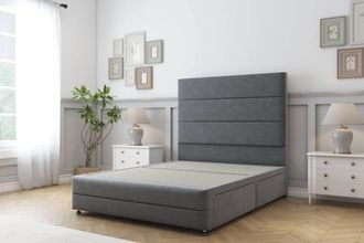 Sloomy Monaco Coniston Divan Base 4 Drawers-26 Headboard & 12 Footboard in Dark Grey | Size: King