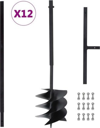 vidaXL Taladro De Tierra Con Mango 250 Mm Tubo De Extensi&oacute;n 12 M Acero Vidaxl