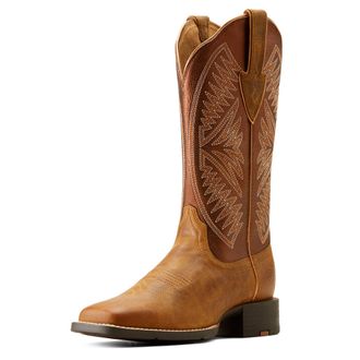 Ariat Womens Round Up Ruidoso Western Boots in Pearl Burnished Chestnut, B Medium Width, Size 3, by Ariat