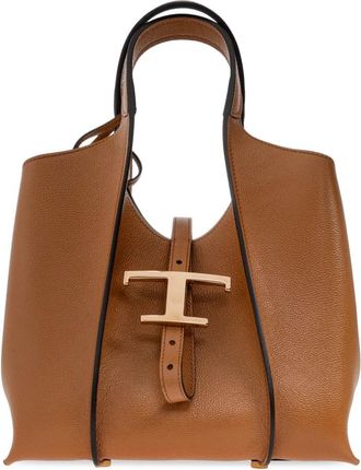 Tod's T Timeless Mini Shopper - Dames - Handtassen - Bruin - ONE Size - Leer - Tassen
