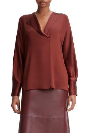 Vince Dolman Sleeve Silk Top in Cinnamon Stick at Nordstrom, Size X-Large