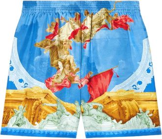 Versace graphic-print shorts - men - Fabric - 54 - Blue