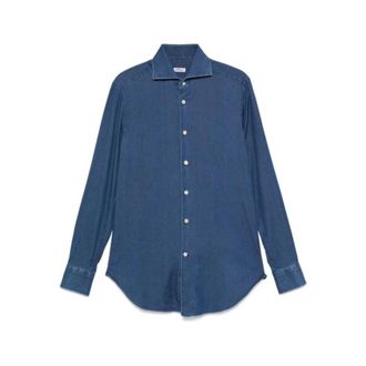 Kiton Denim Sport Shirt - Heren - Spijkeroverhemden - Blauw - XL - Denim - Overhemden