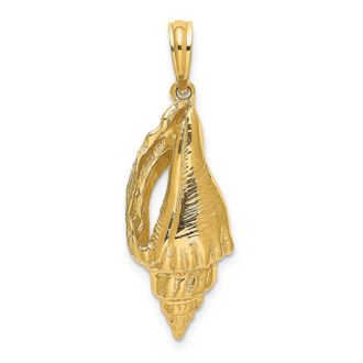 Diamond2Deal 14k Yellow Gold Polished Elongated Shell Charm