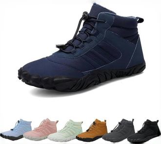 Generic Barefoot Winter Boots - Waterproof Minimalist Snow Boots, Wide Toe Box & Zero Drop, Warm Wool Lined - Unisex Grip Sole (Blue, Adult, Women, 6, Numeric