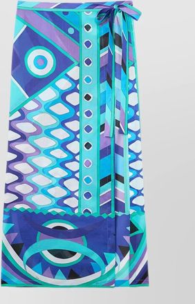 Pucci vivara print cotton wrap maxi skirt