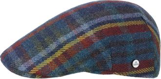 Lierys Shetland Wool Flat Cap Men Made in Italy Autumn Winter Blue