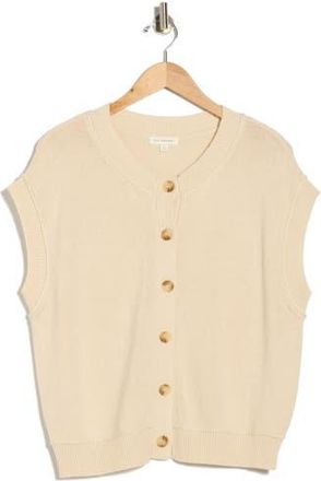 Blu Pepper Cap Sleeve Button Front Cardigan in Cream at Nordstrom Rack, Size Medium