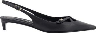 Dolce & Gabbana Monogram Leren Slingback Schoenen - Dames - Pumps - Zwart - 36 EU - Schoenen