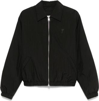 Ami Jassen, Heren, Zwart, M, Zwarte Polyamide Jas voor Stijlvolle Outfits