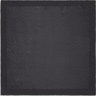 Gucci Printed Silk Twill Carr&eacute;, Black