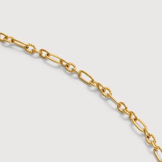 Monica Vinader Gold Textured Link Chain Necklace 16