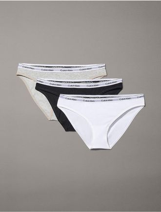 Calvin Klein Womens Icon Logo 3-Pack Bikini - Multi - XS