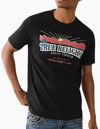 True Religion Mens True Religion 700032 Mens T Shirts - Black - Size: 38
