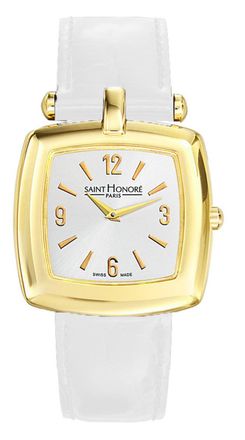 Saint Honoré Womens Audacy Silver Watch - White Leather - One Size