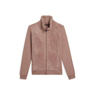 Freddy Felpa con zip, collo e fronte in sherpa, logo borchie