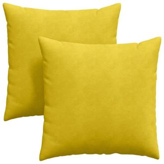 vidaXL Cojines De Sof&aacute; 2 Pcs Amarillo 80 X 80 Cm Tela De Pana Vidaxl