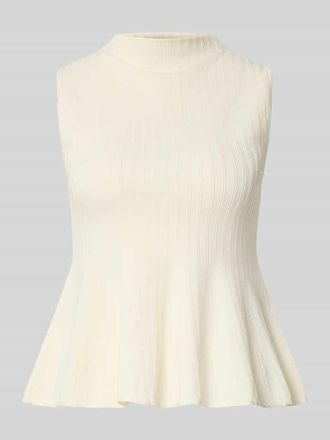 Marella Stricktop aus Lyocell-Mix mit Stehkragen in Offwhite, Gr&ouml;&szlig;e XXL