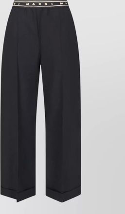 Marni pleated front trousers side pockets turn up hem