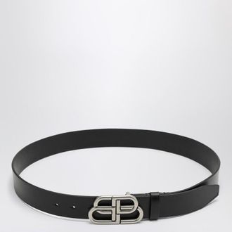 Balenciaga Black BB leather belt