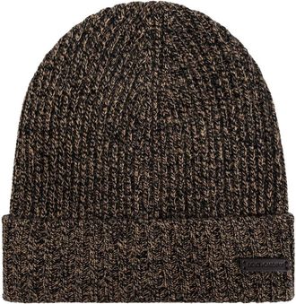 Dolce & Gabbana logo-patch ribbed-knit beanie - men - Wool - One Size - Brown