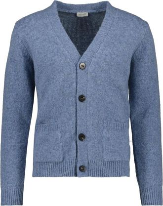 04651/ Cardigan - Heren - Vesten - Blauw - L - Wol - Truien & Vesten