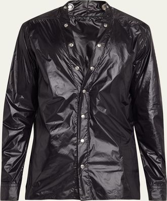 DRKSHDW RICK OWENS Mens Larry Fluid Nylon Deep V-Neck Shirt