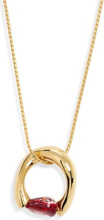 Bottega Veneta Sculpted Ring Pendant Necklace in 6260 Lacquer at Nordstrom