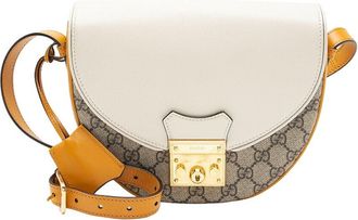 Gucci Beige Gg Supreme Canvas Padlock Saddle Small Shoulder Bag (Authentic Pre-Loved)