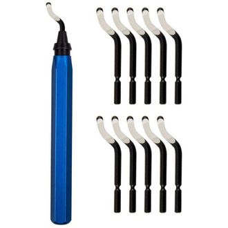 Elle Herramienta Desbarbadora, Herramienta Desbarbadora Con 10 Cuchillas De Repuesto Fabricadas En Acero Bs1010, Cuchillas Desbarbadoras Giratorias 360&deg;, H