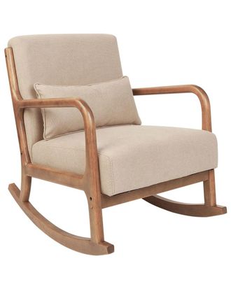 Beliani Mecedora tela beige