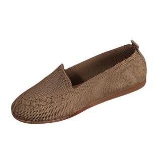 Generic Womens Flat Shoes Casual Knitted Ballet Shoes Round Toe Breathable Classic Comfortable Wide Width Slip On Pumps Suitable for Shopping Parties Work Bro