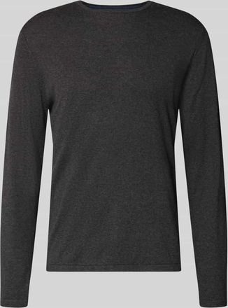 Christian Berg Strickpullover mit Rundhalsausschnitt in Dunkelgrau Melange, Größe 3XL