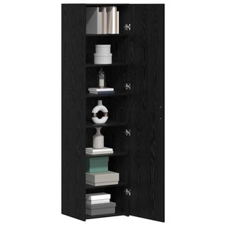 Berkfield Home Highboard Black Oak 45x42.5x185 cm Engineered Wood