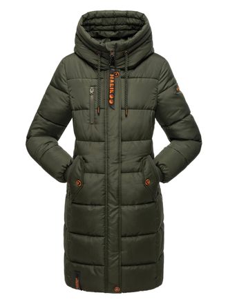 Marikoo dames winterjas - Lange gewatteerde jas met capuchon & zakken