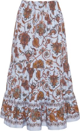 Cara Cara Chase paisley-print tiered midi skirt - Blue