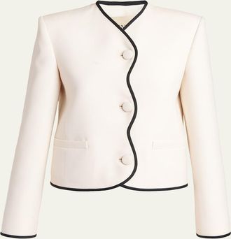 Valentino Garavani Virgin Wool Scallop Jacket