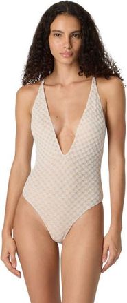 Missoni One-piece Swimsuit In Lam&eacute; Viscose With Raschel Workmanship in White at Nordstrom, Size 38 It