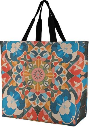 Generic Decorative Art Women Handbag Portable Shopper Bag Foldable Handbags For Travel Ladies Beach