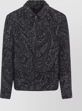 Etro textured fabric shirt collar bomber jacket