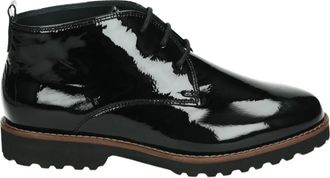 Sioux Zwarte nette schoenen met uitneembaar voetbed - Dames - Veterlaarzen - Zwart - 37 EU - Leer - Schoenen